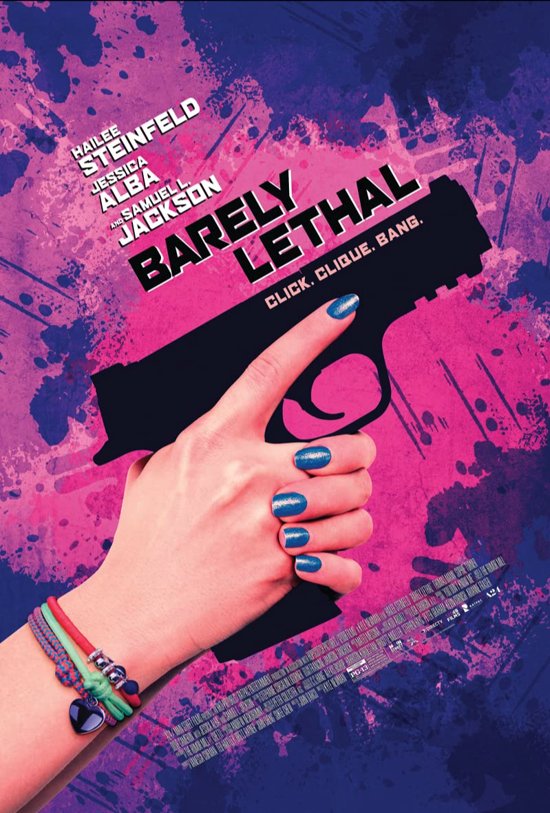 Barely Lethal (2015) action comedy film starring Hailee Steinfeld, Jessica Alba, Samuel L. Jackson - associate producer Dale Tanguay, Carbon Arc Media - distributed by A24