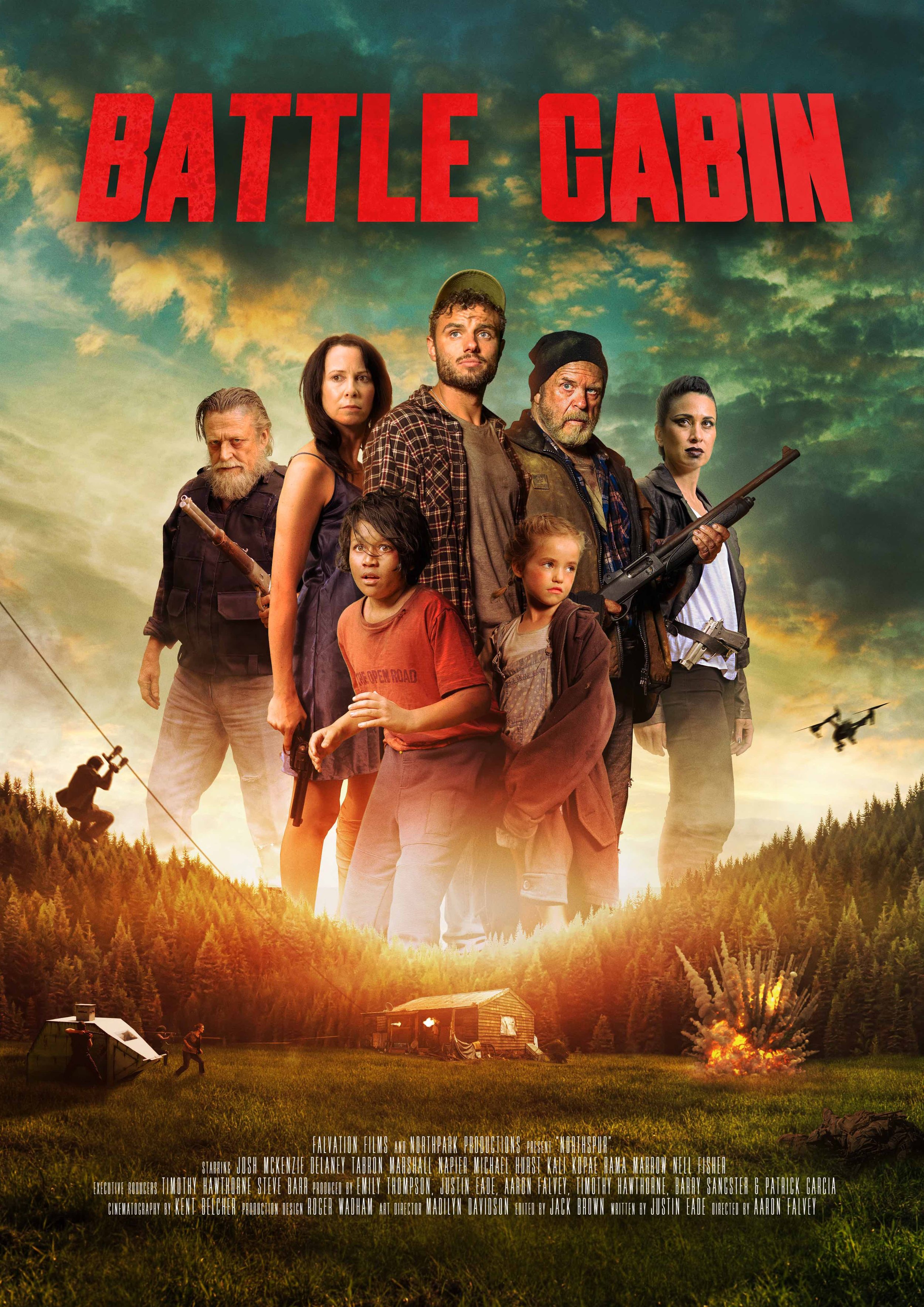 Battle Cabin - independent feature film post-production supervised by Dale Tanguay, Carbon Arc Media - distributed by Lionsgate