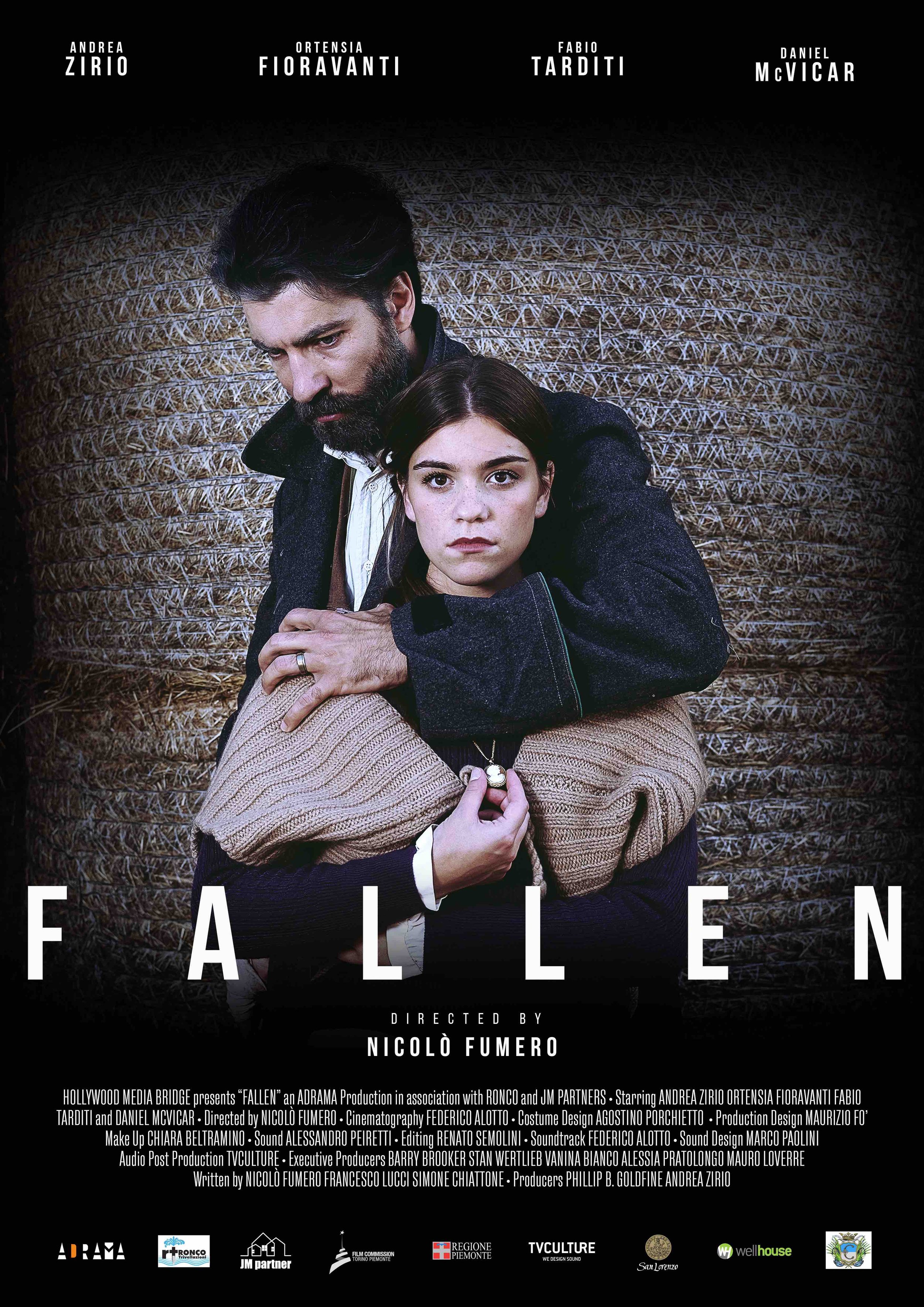 Fallen (2022) horror drama film starring Andrea Zirio, Ortensia Fioravanti, Fabio Tarditi - executive producer Dale Tanguay, Carbon Arc Media - distributed by Lionsgate