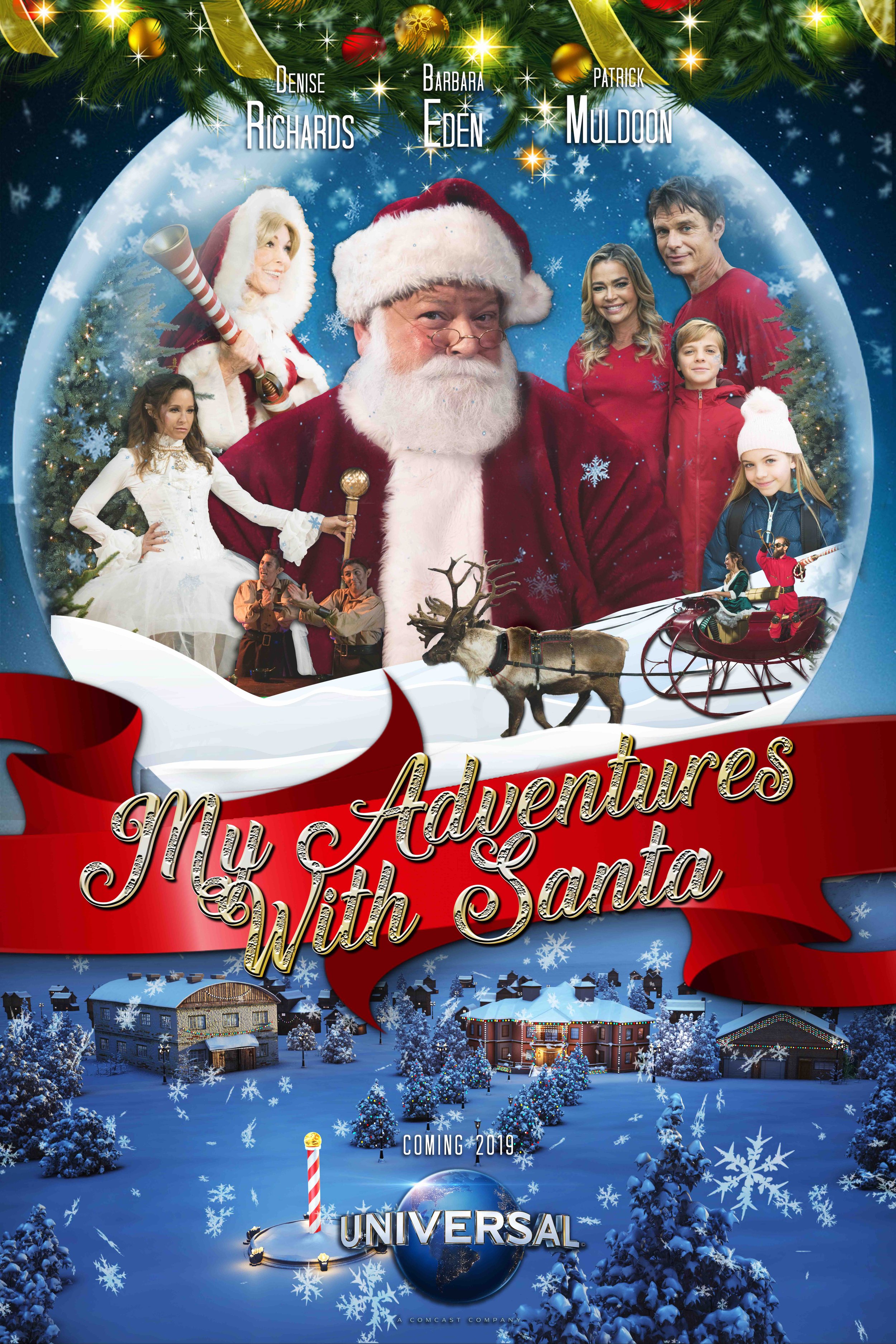 My Adventures With Santa (2019) family film starring Patrick Muldoon, Denise Richards, Barbara Eden - post-production supervised by Dale Tanguay, Carbon Arc Media - distributed by Universal