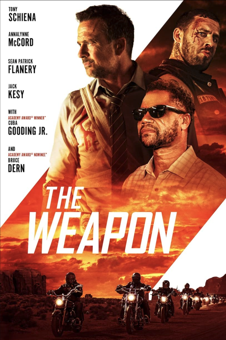 The Weapon (2023) action thriller film starring Cuba Gooding Jr., Bruce Dern, AnnaLynne McCord, Sean Patrick Flanery - post-production supervised by Dale Tanguay, Carbon Arc Media - distributed by Lionsgate