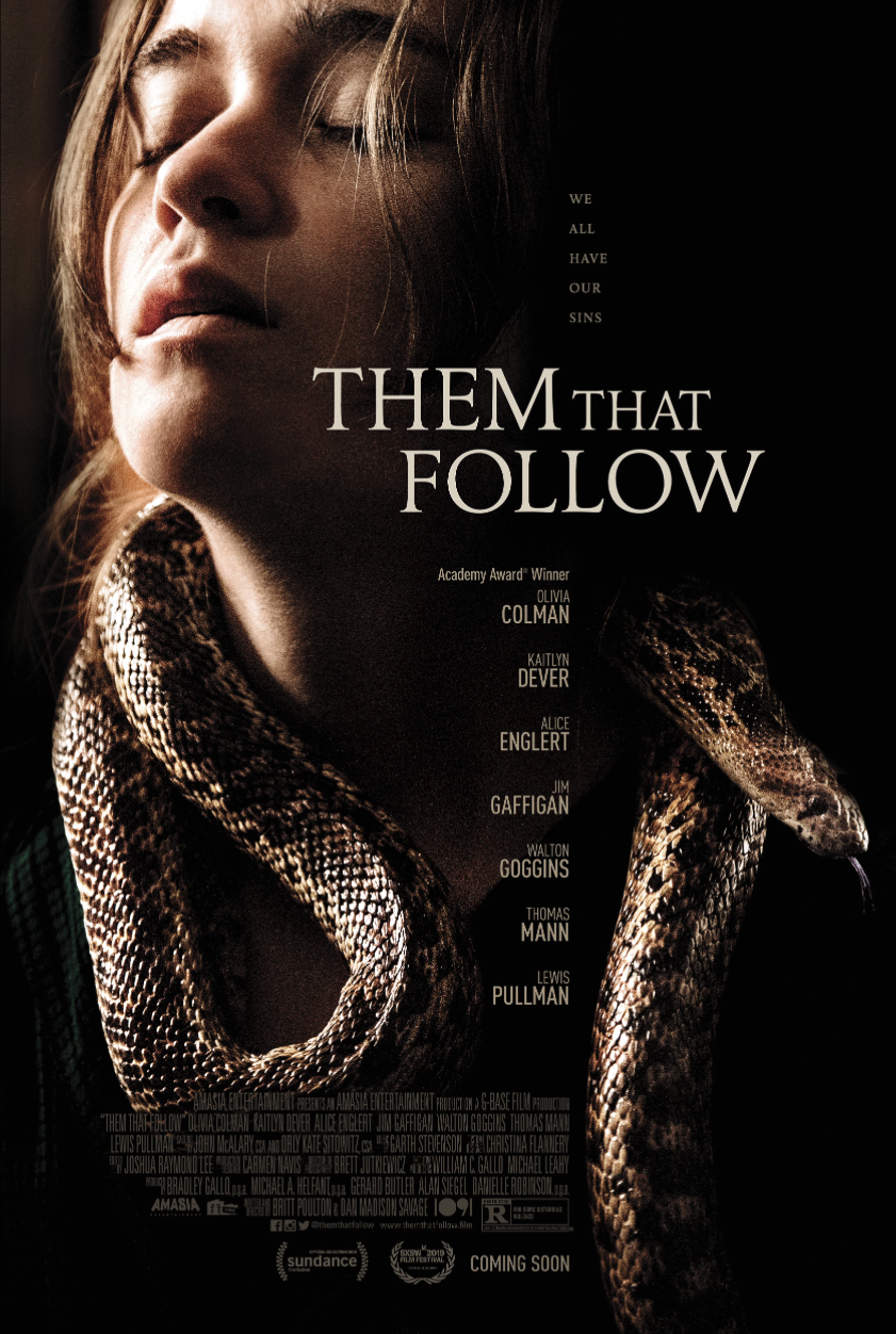 Them That Follow (2019) horror drama mystery film starring Olivia Colman, Walton Goggins, Alice Englert - post-production supervised by Dale Tanguay, Carbon Arc Media